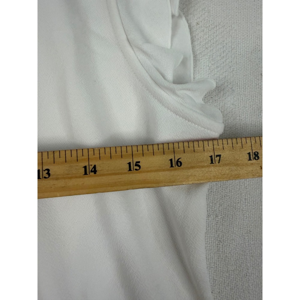 Andrew Marc Womens White Ruffle Sleeve V-Neck Sleeveless Blouse Top Size M NEW - Picture 8 of 9